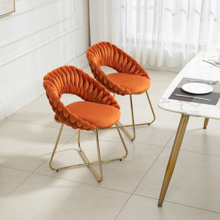 1st Choice Accent Velvet Upholstered Dining Side Chairs - Set of 2