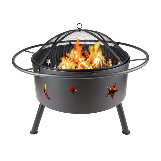 1st Choice 32" Bridgeman Star and Moon IRON Burning Outdoor FIRE PIT