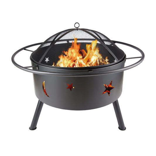 1st Choice 32" Bridgeman Star and Moon IRON Burning Outdoor FIRE PIT