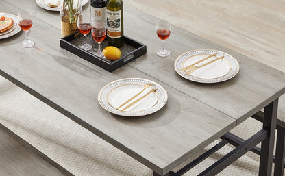 1st Choice Modern 3-Piece Kitchen Table Dining Room Set with 2 Benches