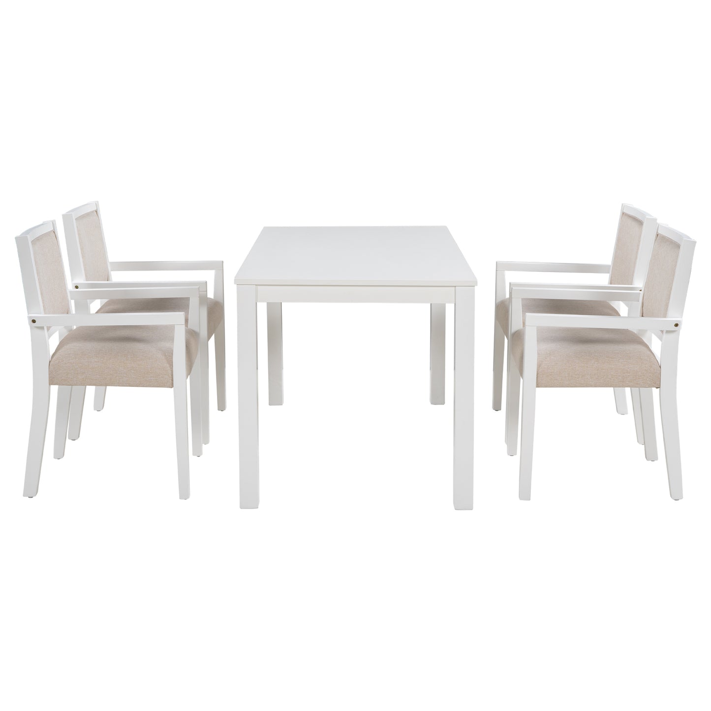 1st Choice Timeless Elegance: 5-Piece Dining Table Set with Upholstered Arm Chairs