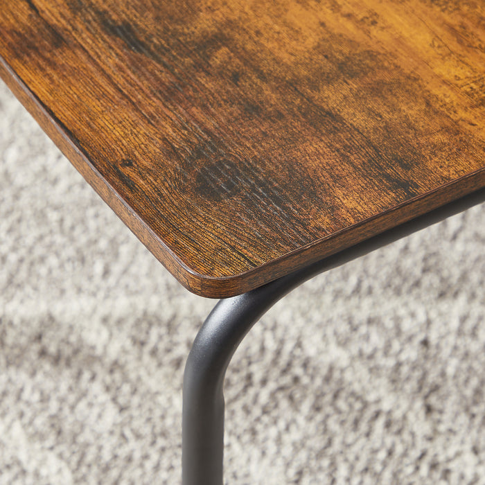 1st Choice Modern Dining Table and Chair Set With Curved Back in Rustic Brown
