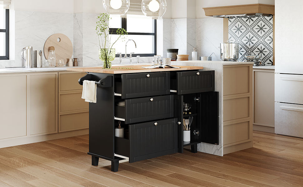 1st Choice Modern Farmhouse Kitchen Island Set with Storage Cabinet