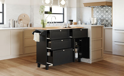 1st Choice Modern Farmhouse Kitchen Island Set with Storage Cabinet