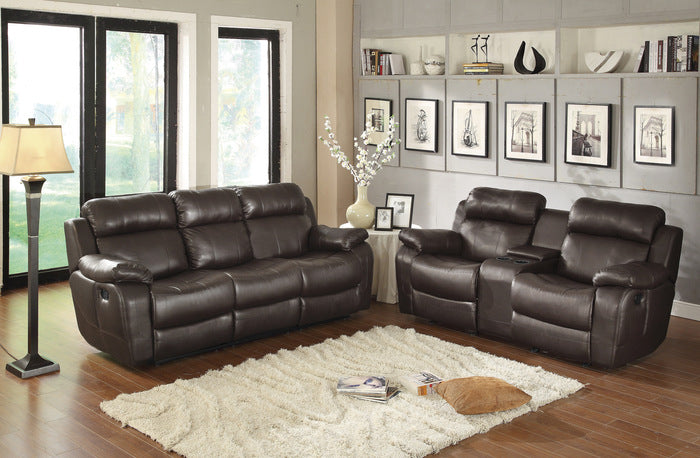 1st Choice Marille Collection Reclining Sofa | Brown Faux Leather | Quality Craftsmanship