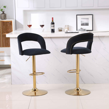 1st Choice Modern Barstools Bar Height Swivel Velvet Bar Stool - Set of 2