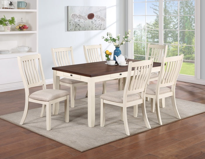 1st Choice Modern 7pc Classic Dining Table Set with Side Chairs
