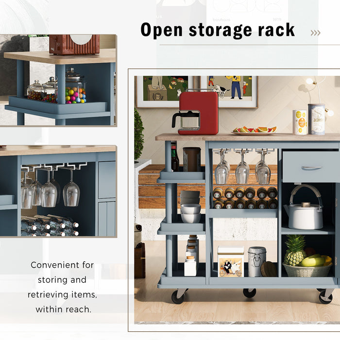 1st Choice Multipurpose Kitchen Cart Cabinet with Side Storage Shelves
