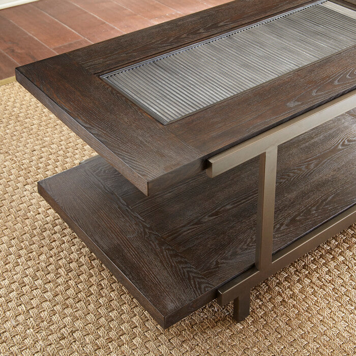 1st Choice Rustic Industrial Cocktail Table with Roomy Bottom Shelf
