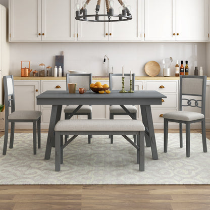 1st Choice 6-Piece Cozy circle decoration back Dining Table Set