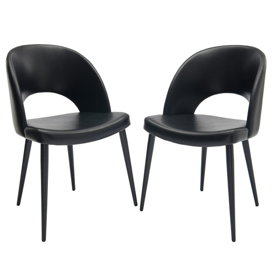 1st Choice Set of 2 Contemporary Accent Dining Chairs Seating in Black