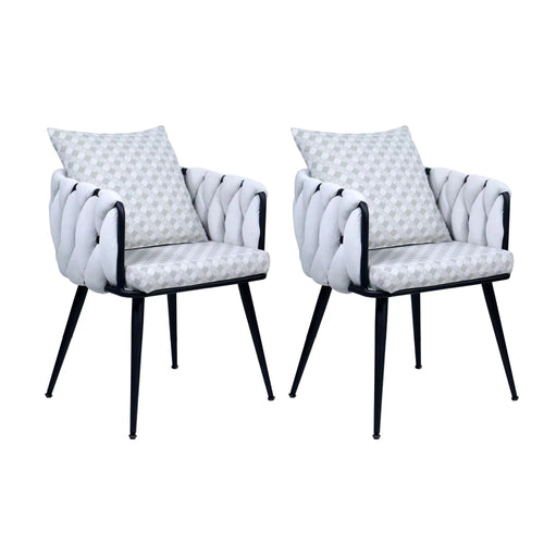 1st Choice Modern Velvet Accent Living Room Beige Dining Chairs Set of 2