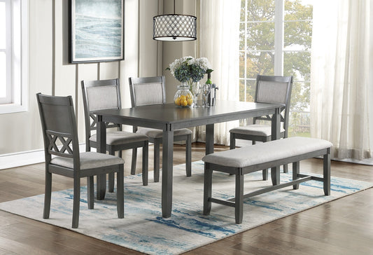 1st Choice Modern Unique Modern 6-Piece Dining Table Set Furniture