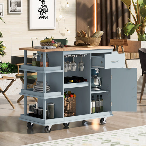 1st Choice Multipurpose Kitchen Cart Cabinet with Side Storage Shelves