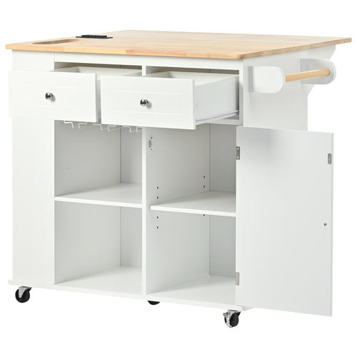 1st Choice Modern Kitchen Island Adjustable Storage with Power Outlet