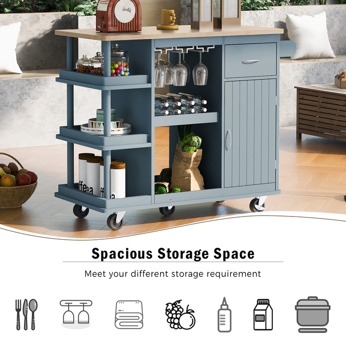 1st Choice Multipurpose Kitchen Cart Cabinet with Side Storage Shelves