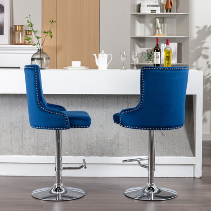 1st Choice Model Swivel Velvet Barstools Adjustable Seat Height