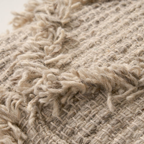 1st Choice Modern Jucar Handcrafted Boho Wool and Cotton Pouf in Gray