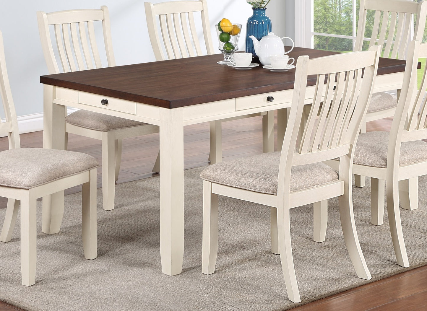 1st Choice Modern 7pc Classic Dining Table Set with Side Chairs
