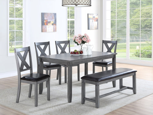 1st Choice Modern Rectangular 6-Piece Dining Table Set Furniture