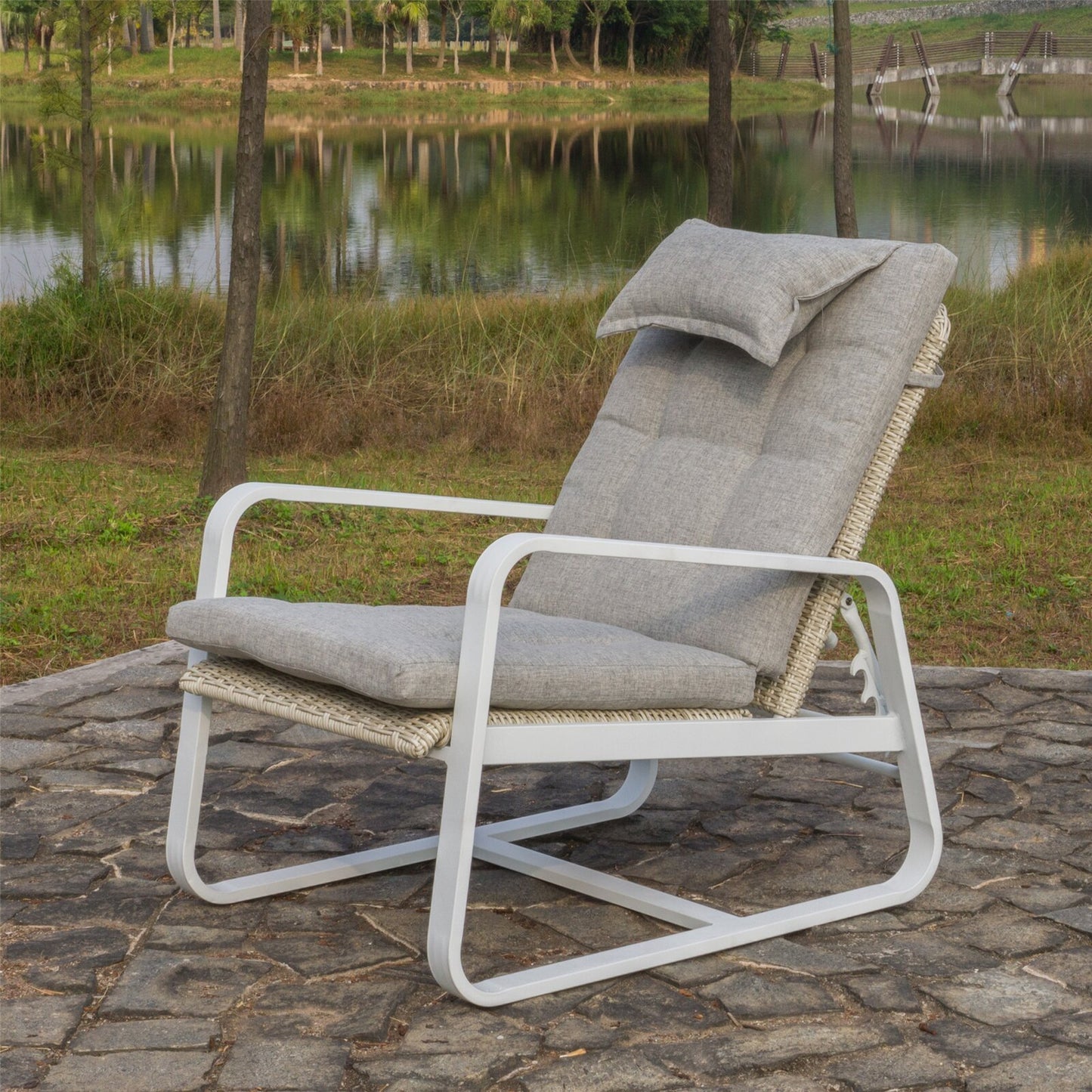 1st Choice Stylish Outdoor Reclining Plush Cushioned Club Chair - Set of 2