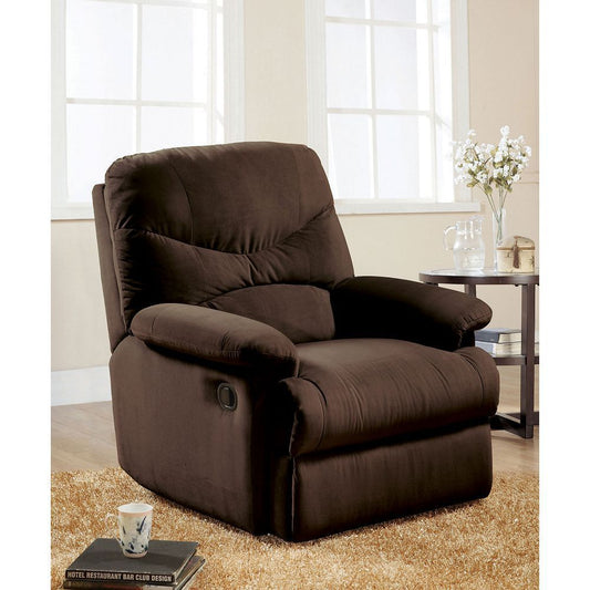 1st Choice Modern Arcadia Microfiber Motion Glider Recliner in Chocolate