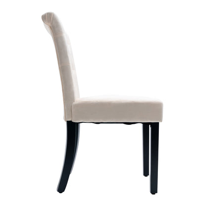 1st Choice Velvet Tufted Height Back Beige Dining Chair - Set of 2