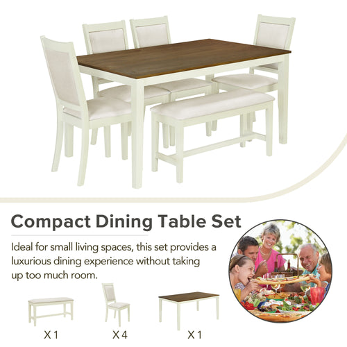 1st Choice Contemporary Rustic Solid Wood Dining Table Set in Brown