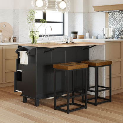 1st Choice Modern Farmhouse Kitchen Island Set with Storage Cabinet