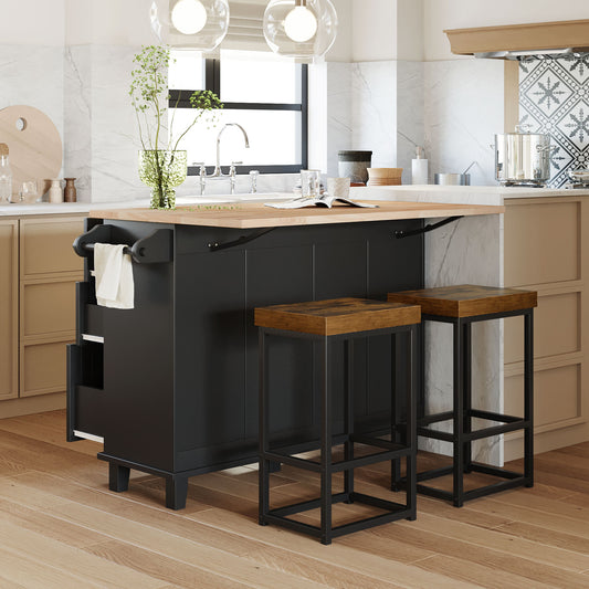 1st Choice Modern Farmhouse Kitchen Island Set with Storage Cabinet