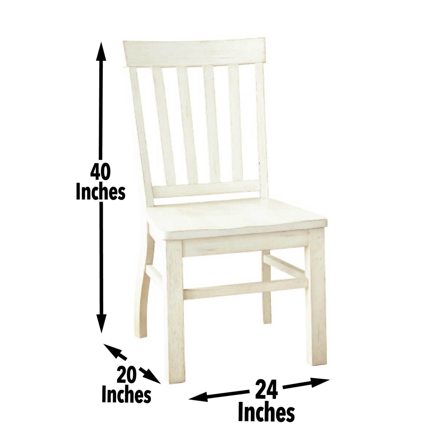 1st Choice Modern Farmhouse Side Chairs in Distressed Antique White - Set of 2