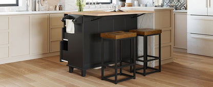 1st Choice Modern Farmhouse Kitchen Island Set with Storage Cabinet