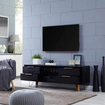 1st Choice Modern Living Room Malone Black Entertainment Console