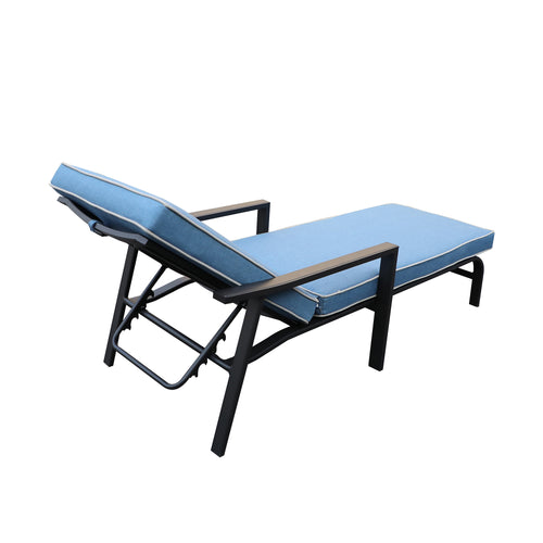 1st Choice Modern Outdoor Relaxation Blue Chaise Lounge - Set of 2