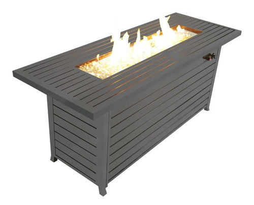 1st Choice 57-in Aluminum Rectangular Outdoor Gas Propane Fire Pits Table