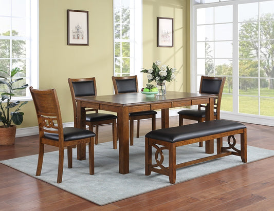 1st Choice Contemporary 6 Piece Dining Set Table with Side Chairs