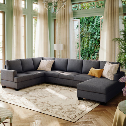 1st Choice Ustyle Modern Large Upholstered  U-Shape Sectional Sofa - Grey
