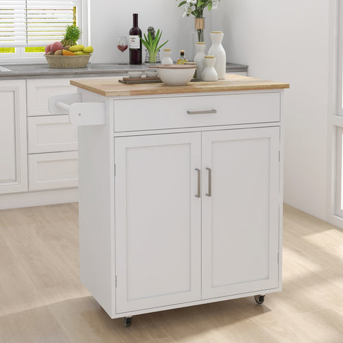 1st Choice Modern Kitchen Island Rolling Trolley Cart With Towel Rack