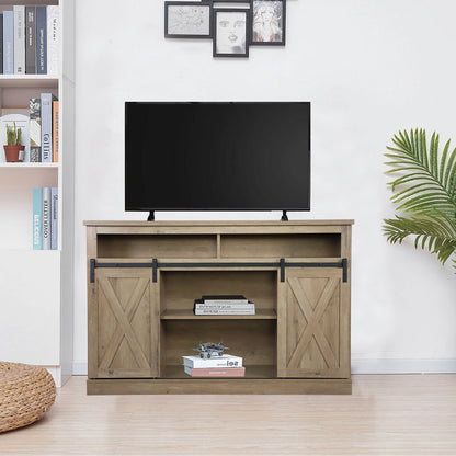 1st Choice TV Stand Sliding Barn Door Farmhouse Wood Entertainment Center