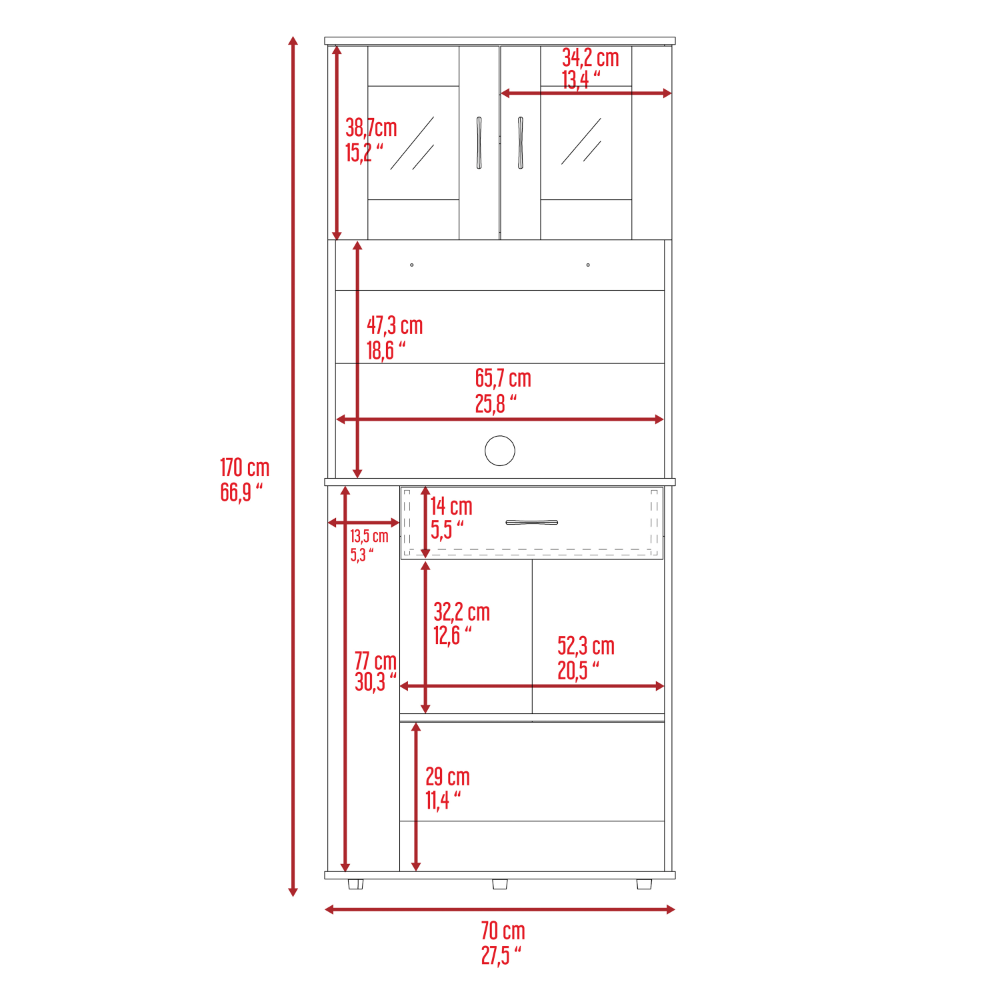 1st Choice Modern Elegant Victoria Pantry Double Door Cabinet in White
