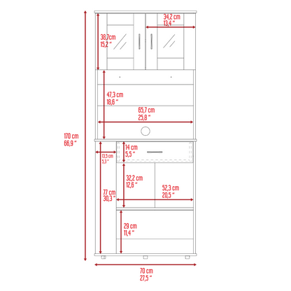 1st Choice Modern Elegant Victoria Pantry Double Door Cabinet in White