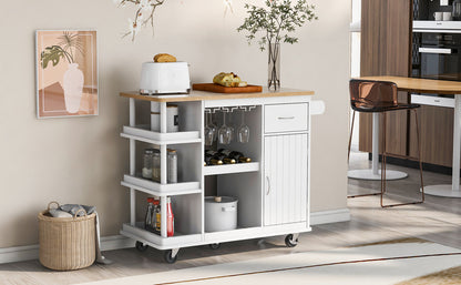1st Choice Multipurpose Kitchen Cart Cabinet with Side Storage Shelves