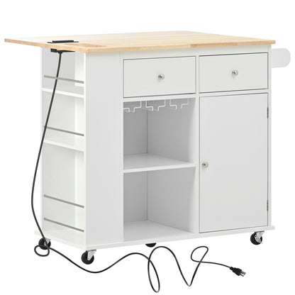 1st Choice Modern Kitchen Island Adjustable Storage with Power Outlet