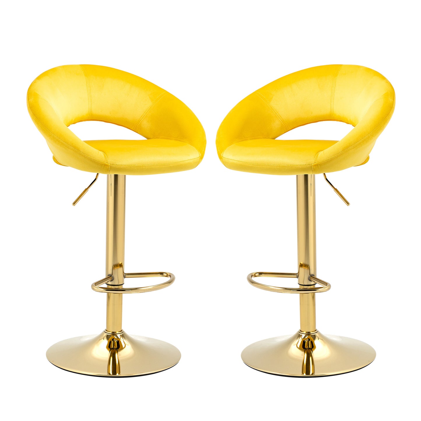 1st Choice Velvet Adjustable Dining Counter Height Bar Chairs - Set of 2