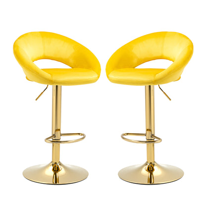 1st Choice Velvet Adjustable Dining Counter Height Bar Chairs - Set of 2