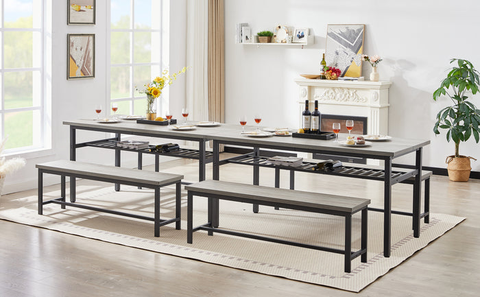 1st Choice Modern 3-Piece Kitchen Table Dining Room Set with 2 Benches