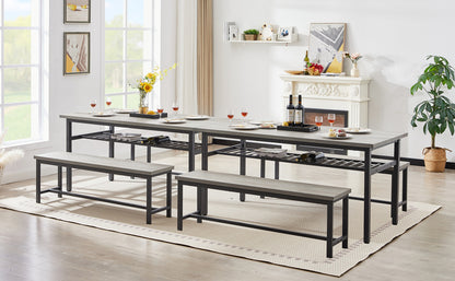 1st Choice Modern 3-Piece Kitchen Table Dining Room Set with 2 Benches