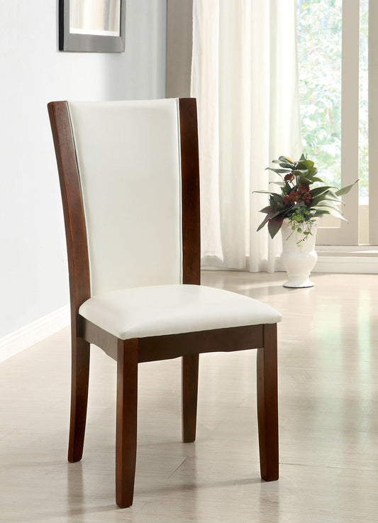 1st Choice Style Leatherette Cushion Comfort Side Chairs Dark Cherry & White