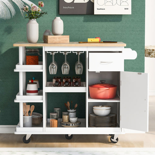 1st Choice Multipurpose Kitchen Cart Cabinet with Side Storage Shelves