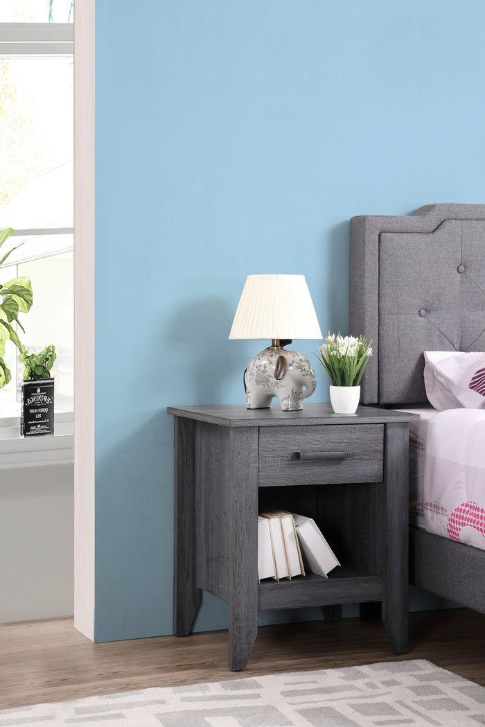 1st Choice Modern Glory Furniture Lennox G053-N Nightstand in Gray